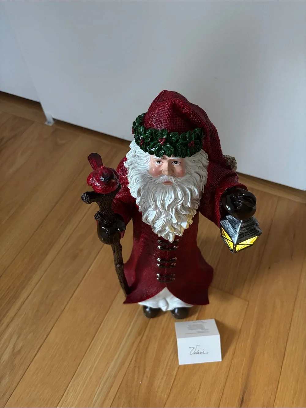 Classic Red Santa with Lantern Holiday Figurine